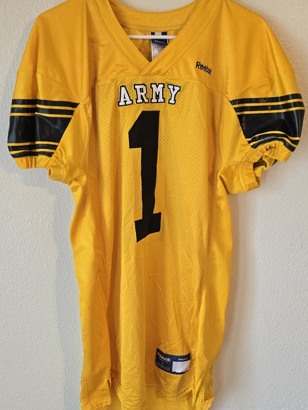 Reebok ARMY #1 Yellow Football Jersey